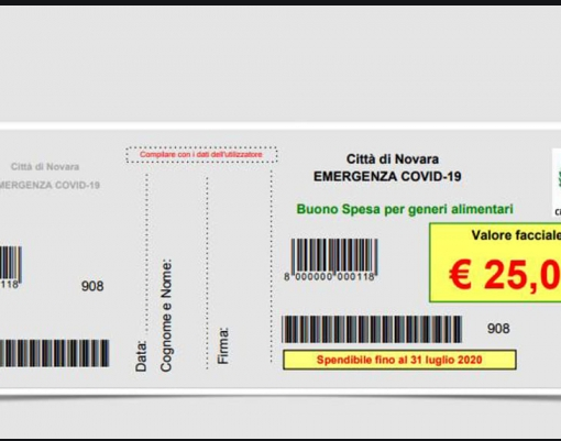 Aperta la piattaforma del Comune di Novara per i buoni spesa