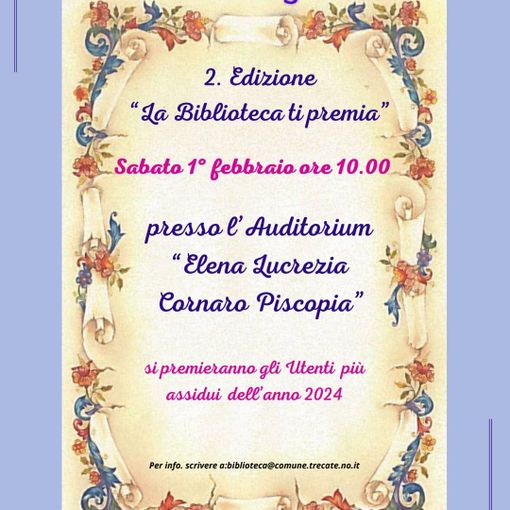 La biblioteca di Trecate premia: riconoscimenti per i lettori più fedeli del 2024