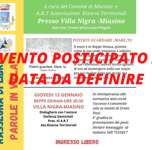 Miasino: salta ‘Parole in Villa’