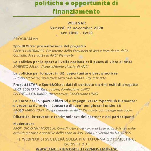 “Sport&amp;oltre”: in streaming il corso di formazione per giovani allenatori