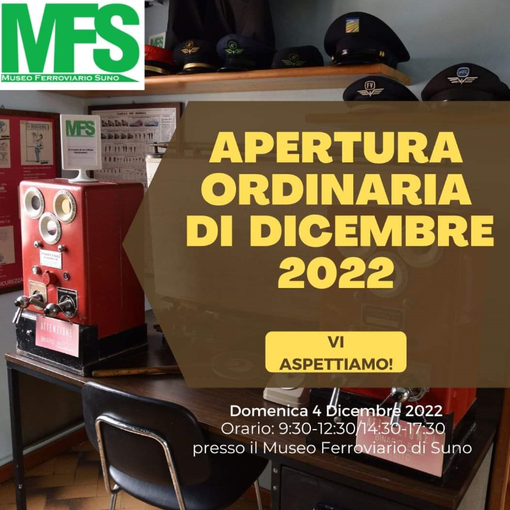 Apertura di dicembre del Museo Ferroviario di Suno