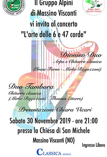 Il 30 novembre alla chiesa di San Michele di Massino Visconti l’ ”arte delle 6 e 47 corde”