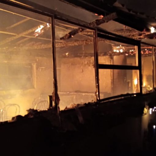 Incendio  al “Circolo della pesca” a Caltignaga