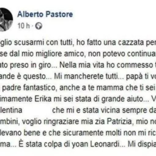 Alberto Pastore si è avvalso della facoltà di non rispondere