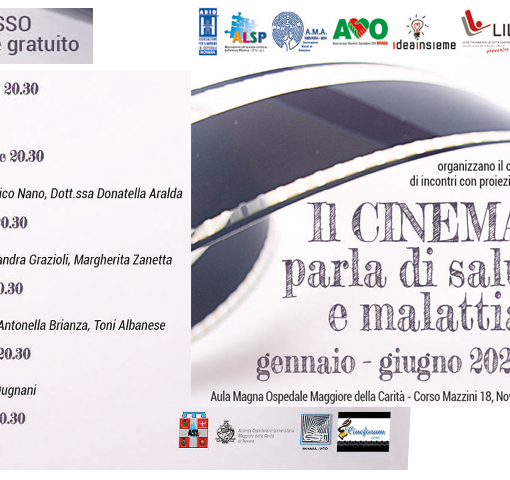 Progetto &quot;Il cinema parla di salute - malattia&quot;: l'iniziativa ha lo scopo di sensibilizzare la cittadinanza sui problemi della salute attraverso l’utilizzo del cinema