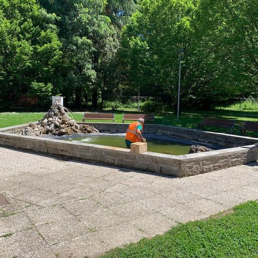Assa Novara ha riparato la fontana del Parco dei Bambini