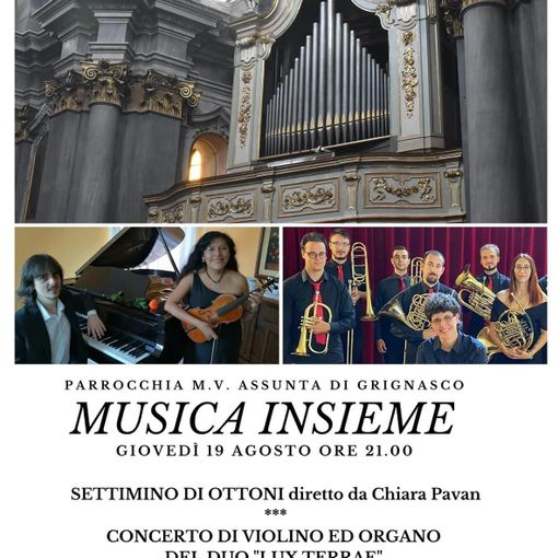 Questa sera concerto d’organo e violino alla parrocchiale di Grignasco