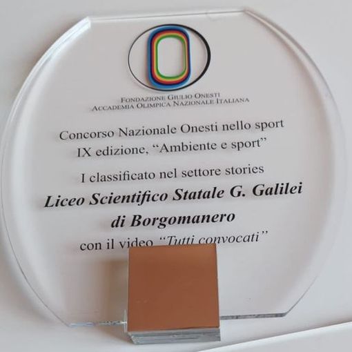 Il Galilei di Borgomanero vince il premio ‘Onesti nello Sport’