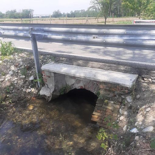 Chiusura della SP15 Fara-Borgovercelli a causa del cedimento di un ponte sul fosso Trivulzio