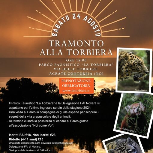 Un magico tramonto al parco faunistico “La Torbiera” insieme alla delegazione fai di Novara