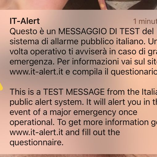 IT-Alert, effettuato il test sui cellulari in tutto il Piemonte