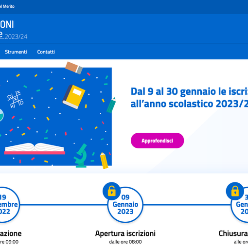Al via le iscrizioni per l’anno scolastico 2023-24