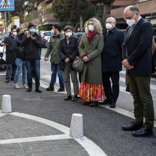 Borghi e altri deputati del Pd con il neo segretario Letta commemorano le vittime del rapimento Moro