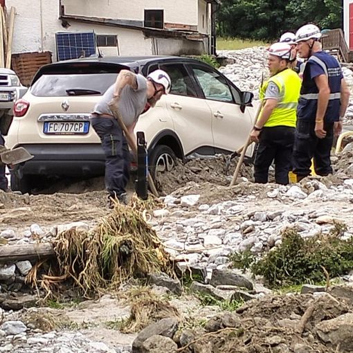 I volontari della Protezione Civile di Novara in azione a Macugnaga