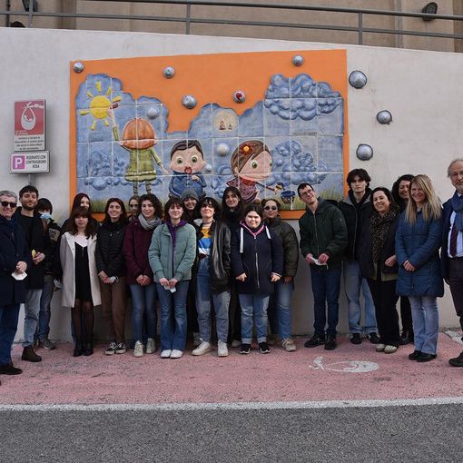 Inaugurato il murales della rampa di accesso al Padiglione D dell'ospedale di Novara