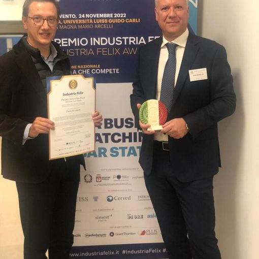 Premio Industria Felix ad Acqua Novara Vco, Terzoli e Barbone: &quot;Siamo tra le 200 aziende migliori d'Italia&quot;