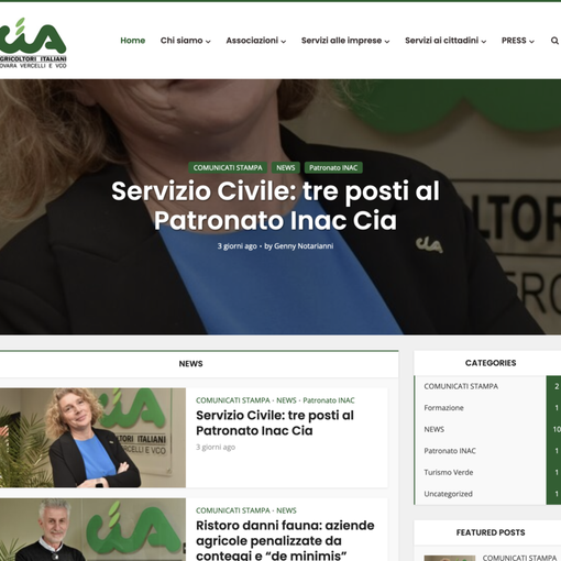È online il nuovo sito web di Cia Novara Vercelli Vco