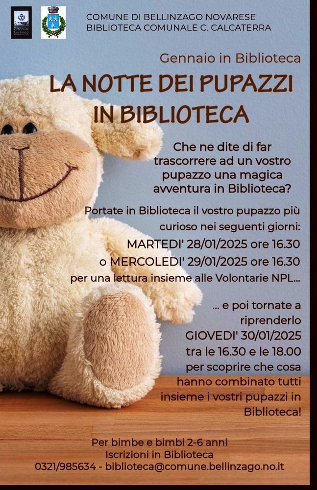 Bellinzago, la notte dei pupazzi: torna la magia in biblioteca per i più piccoli Bellinzago, la notte dei pupazzi: torna la magia in biblioteca per i più piccoli