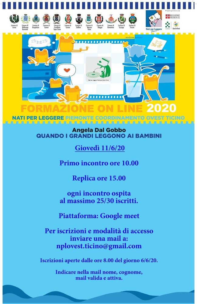 Giovedì 11 inizia la formazione online per i volontari di Nati per Leggere