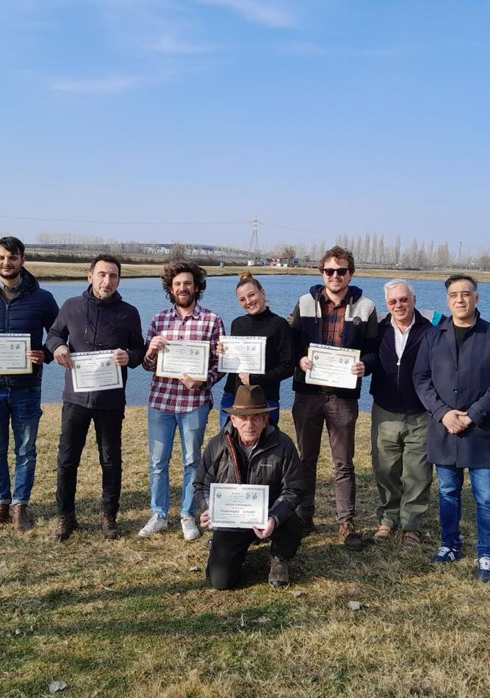 Cerimonia conclusiva del corso di pesca con la mosca artificiale a Novara