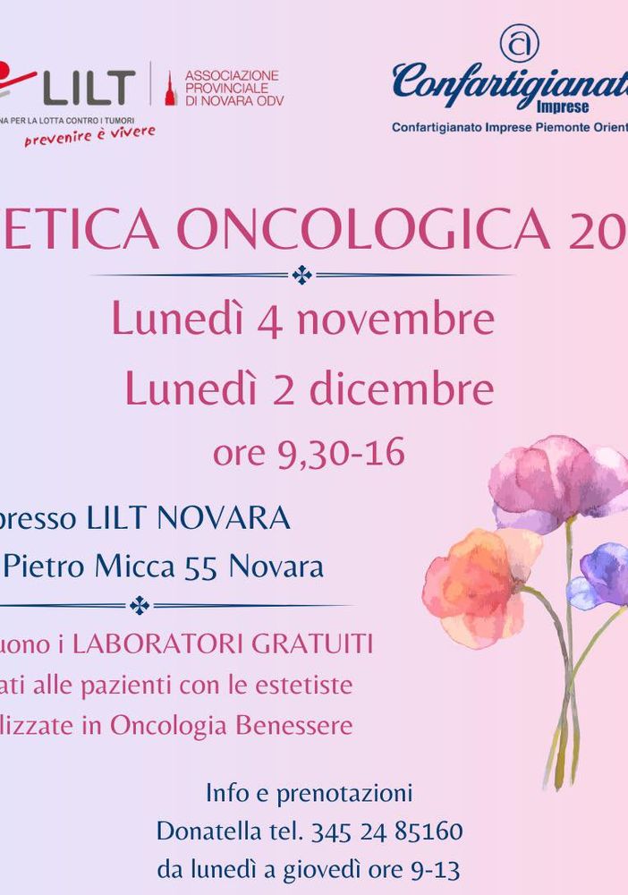 Cura e bellezza: proseguono i laboratori gratuiti per pazienti oncologici a Novara
