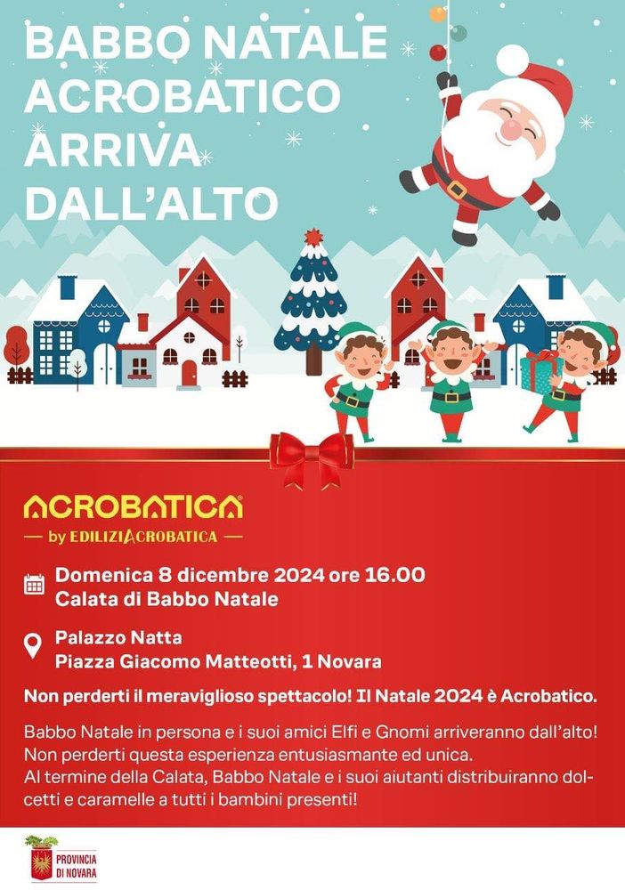 Babbo Natale acrobatico arriva dal cielo