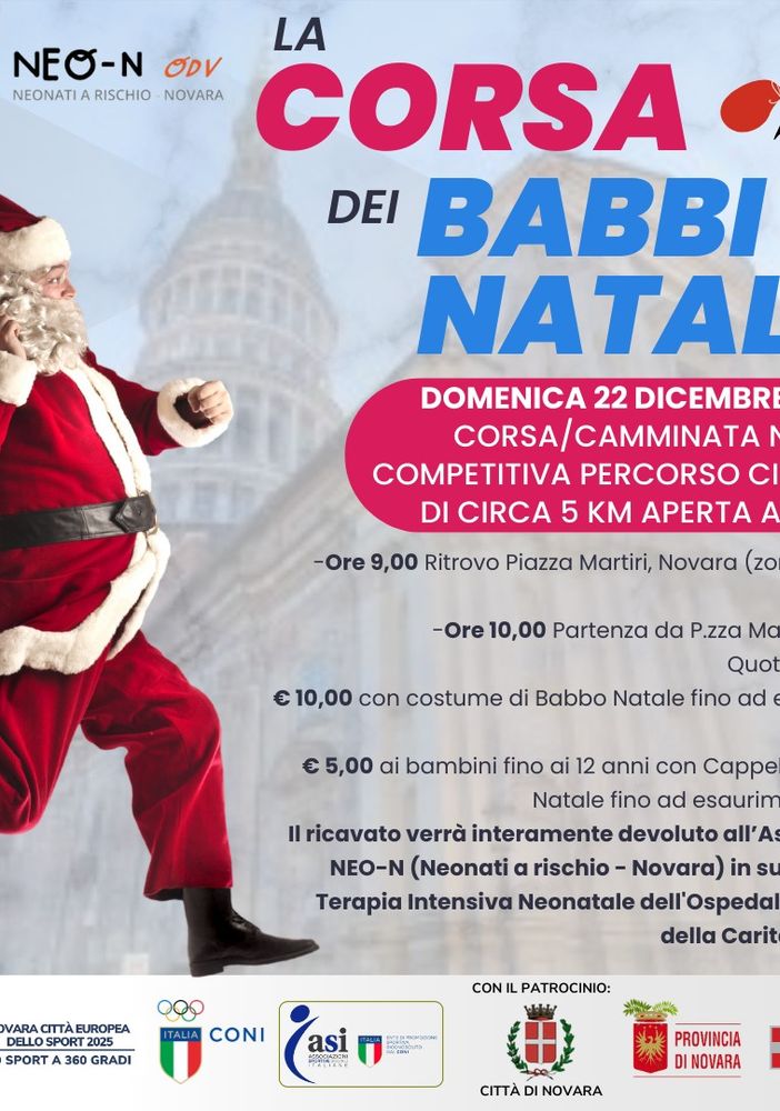 Corsa dei Babbi Natale: sport e solidarietà nel cuore di Novara