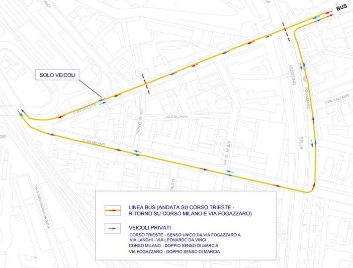 Novara: modifica della viabilità in Corso Trieste