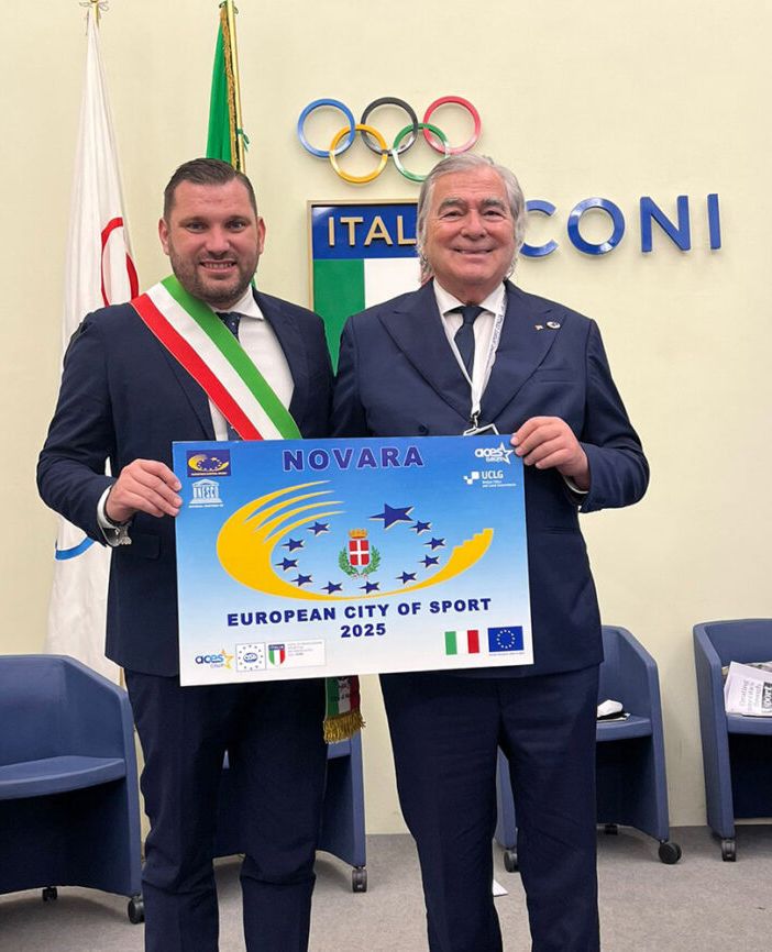Novara celebra il titolo di Città Europea dello Sport 2025 con una cerimonia ufficiale