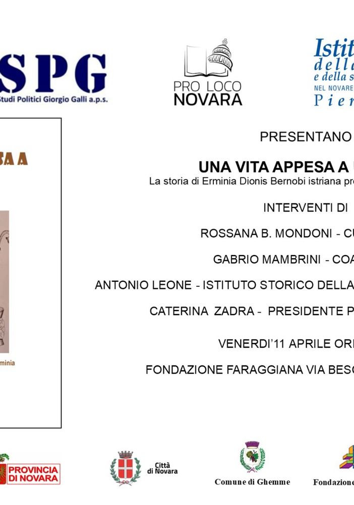 “Una vita appesa a un filo”: a Novara la presentazione del libro alla Fondazione Faraggiana