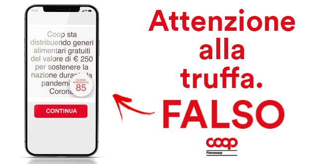 La Coop denuncia un tentativo di truffa in atto sui social