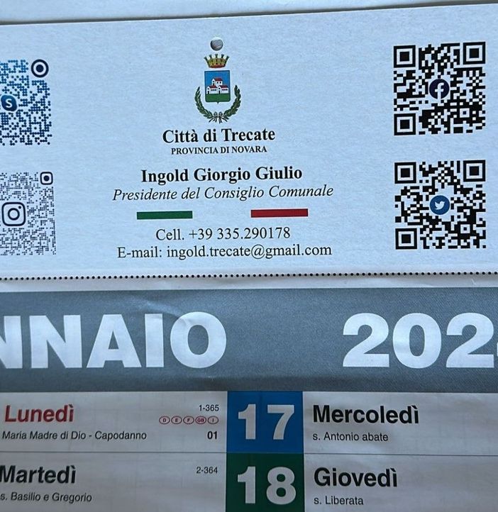 &quot;Propaganda politica nel calendario del Comune&quot;: è polemica a Trecate