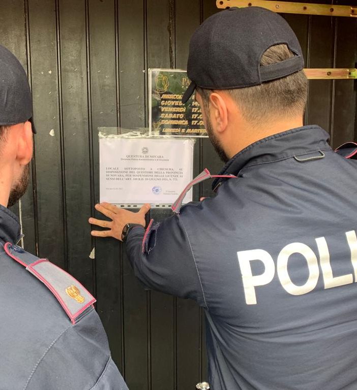 Rissa nella notte di Pasqua a Novara, chiuso bar per 10 giorni