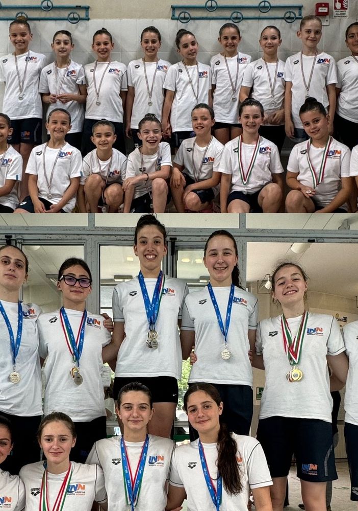 Gli esordienti B della Libertas nuoto Novara per la prima volta sul podio ai regionali con 9 ori