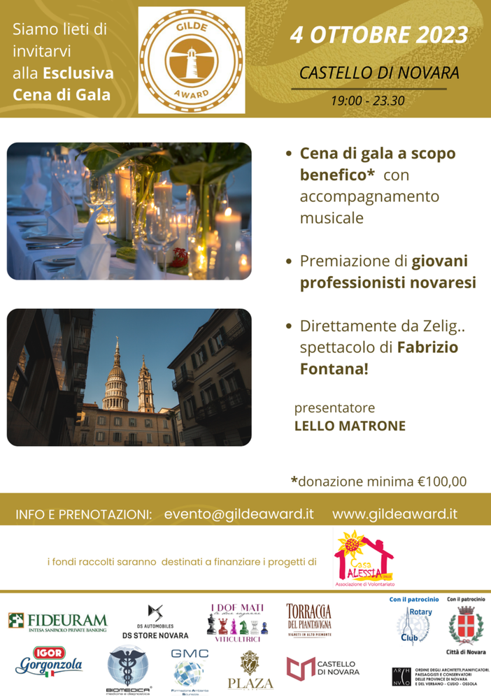 Arriva a Novara la prima edizione del “Gilde Award”