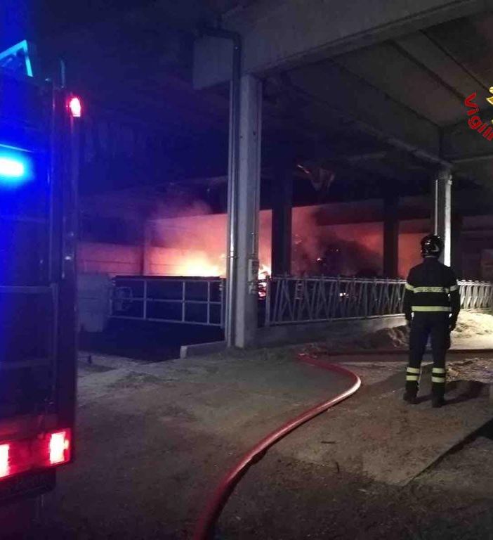 Incendio nella notte in un’azienda agricola di Oleggio