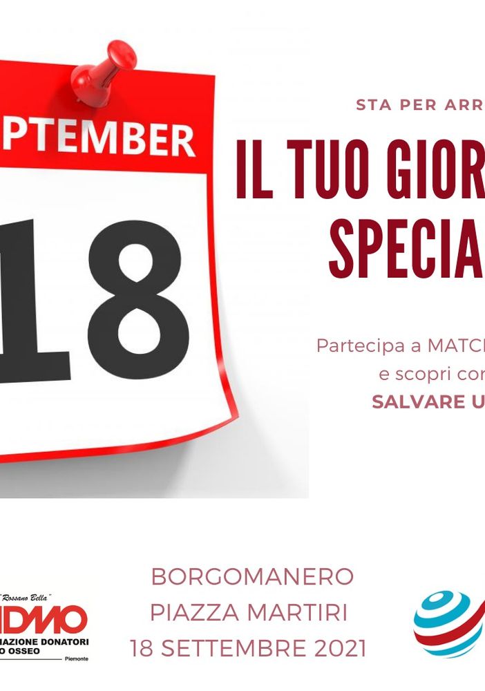 Si svolgerà domani a Borgomanero “Match it Now”, la giornata per la donazione del midollo osseo
