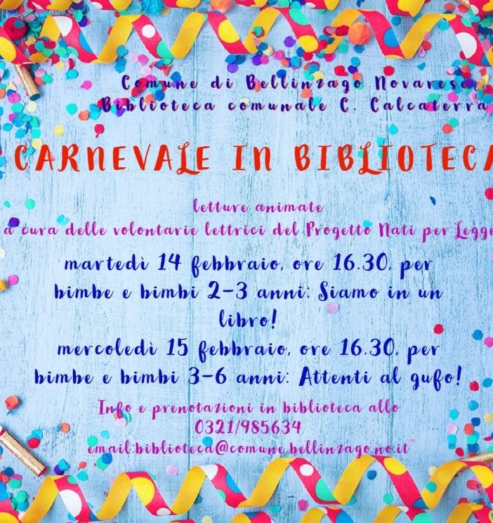 Bellinzago Novarese: letture animate in occasione del Carnevale