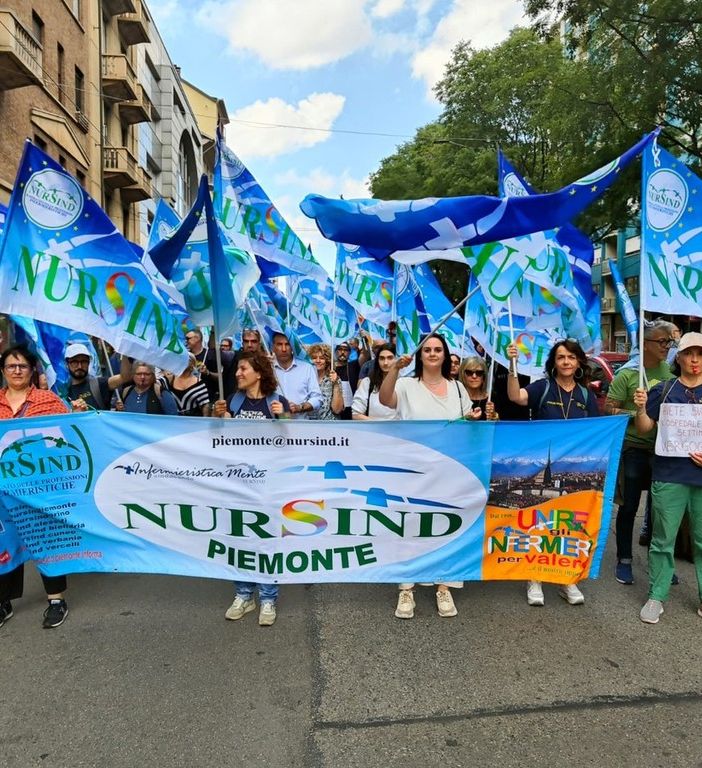 Una manifestazione del Nursind, immagine dello scorso maggio