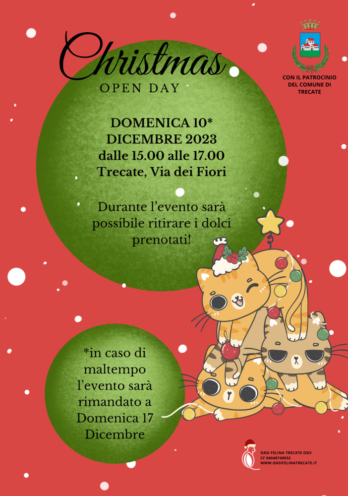 Domenica “Chistmas Open Day” all’Oasi Felina Trecate