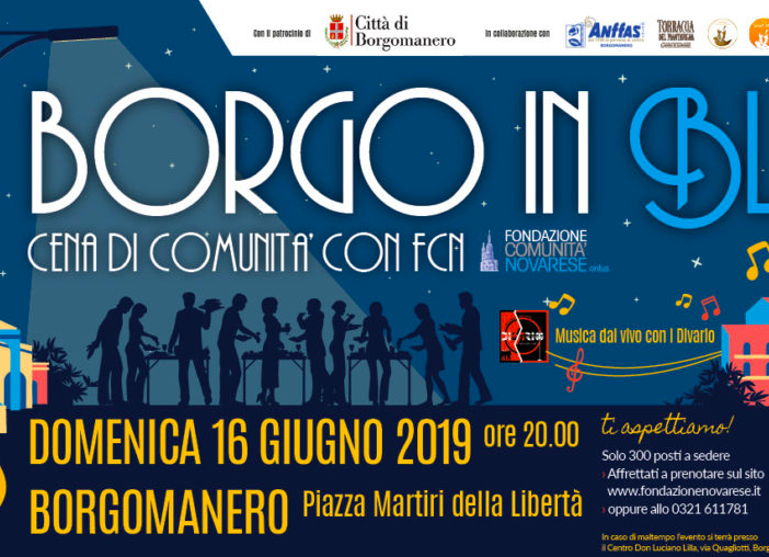 “Borgo in Blu” 2019: domenica 16 giugno torna la Cena di Comunità