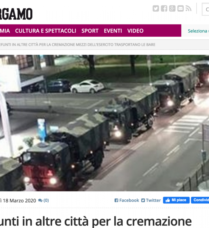 Arrivano a Novara feretri da cremare da Bergamo