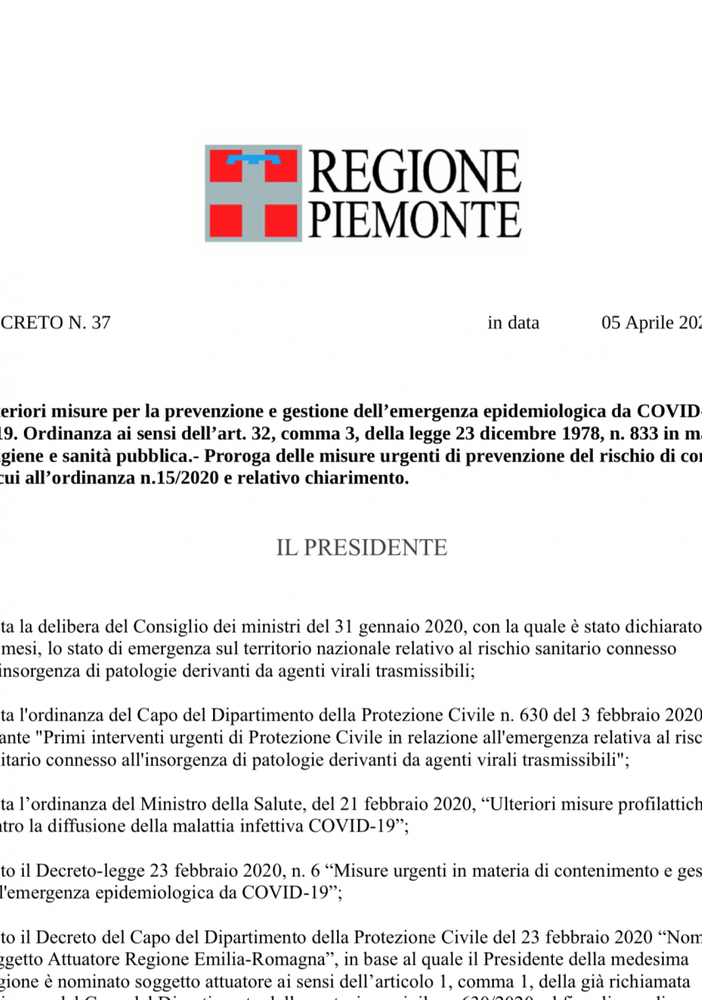 Attenzione: circola in rete una falsa ordinanza della Regione Piemonte