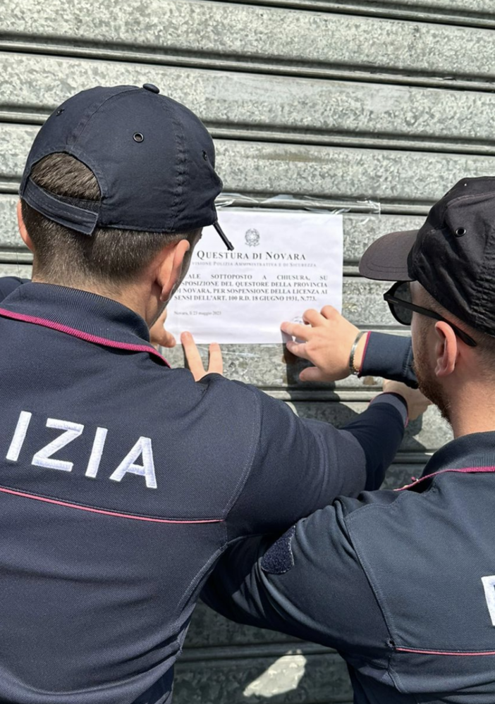 Novara: il Questore chiude per 10 giorni un esercizio commerciale