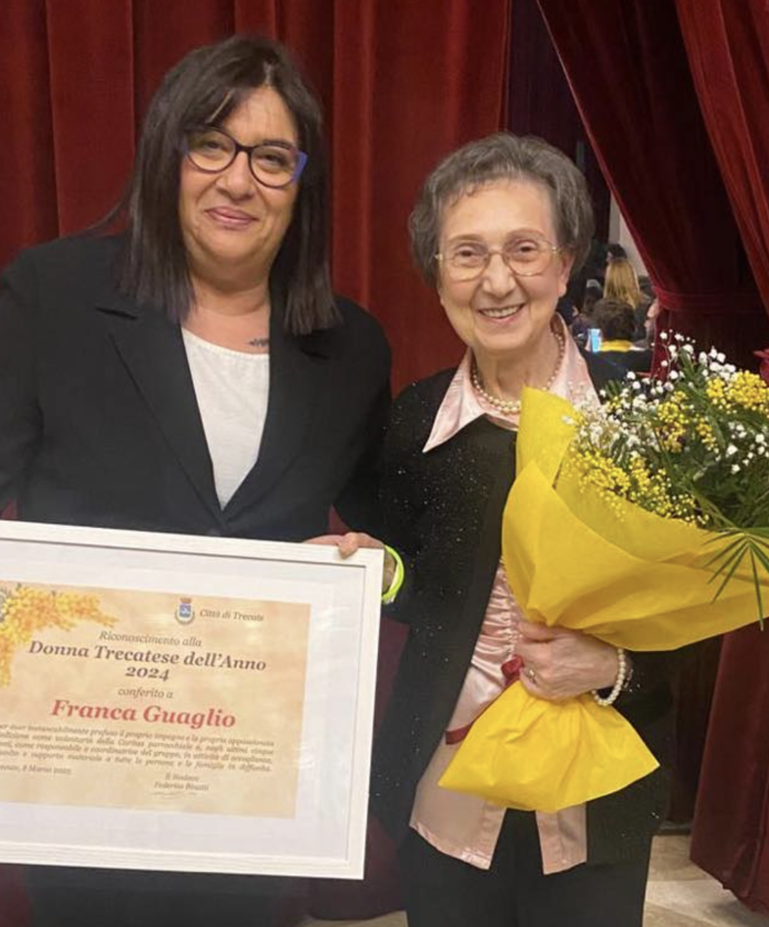Franca Guaglio, “Donna Trecatese dell’anno”: un riconoscimento per l’instancabile volontariato nella Caritas FOTO