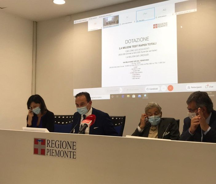Tamponi rapidi, in Piemonte 2,4 milioni di test: “Testeremo Rsa, ospedali, scuole e privati”