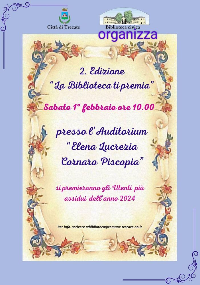 La biblioteca di Trecate premia: riconoscimenti per i lettori più fedeli del 2024