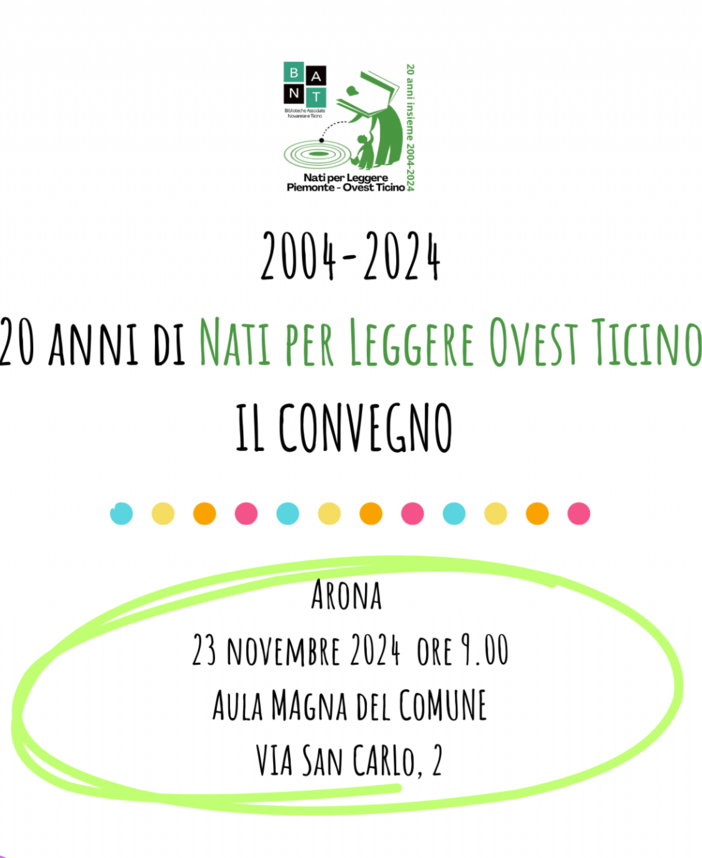 Nati per leggere Ovest Ticino festeggia 20 anni di attività con un convegno e un mese di laboratori