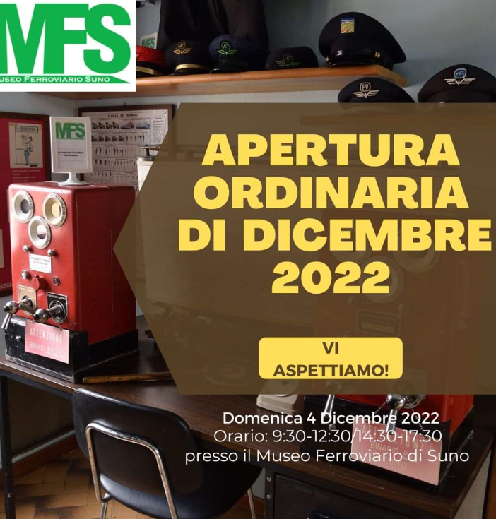 Apertura di dicembre del Museo Ferroviario di Suno