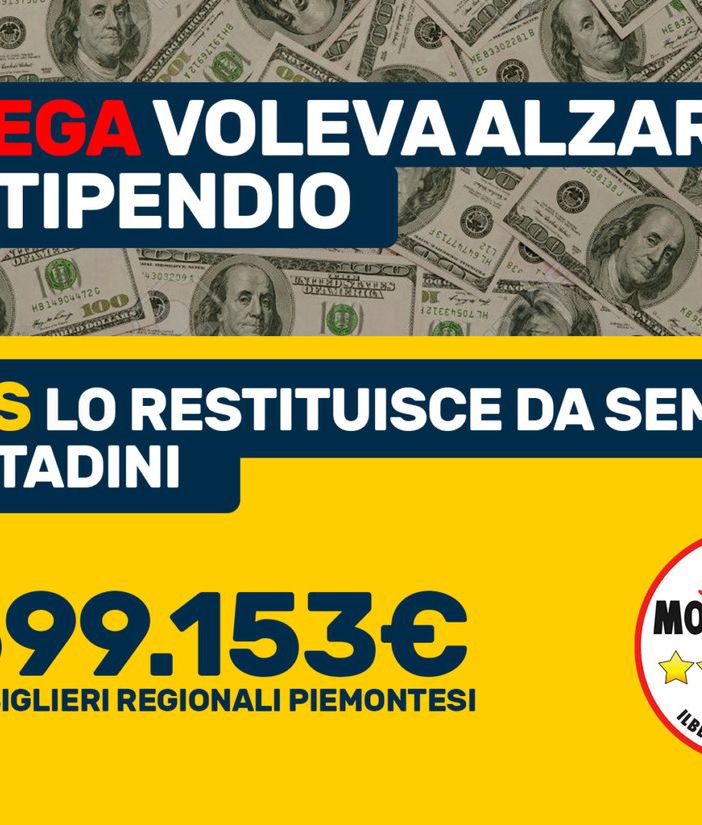 Costi politica, Gruppo M5S: “Figuraccia della Lega, marcia indietro sulla proposta di aumentare lo stipendio agli assessori. Ora diminuire i compensi ai consiglieri”